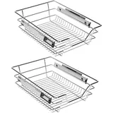 Monucep Teleskopschublade Küchenschublade 2×40cm, Küchenschrank Korbauszug teleskopschublade nachrüsten,Vollauszug Schublade Schrankauszug Schublade