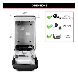 Master Lock Schlüsseltresor + Montageset beleuchtet 5425EURD