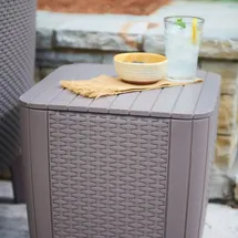 KETER Luzon Beistelltisch 39 x 39 cm cappuccino flaches Wicker