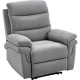 Homcom Relaxsessel mit Liegefunktion, 165° neigbar, klappbarer Fußstütze, Leinen-Touch, Ruhesessel, Fernsehsessel, 91 x 92 x 102 cm, Hellgrau Aosom