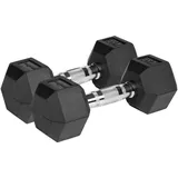 rebel electro Rebel Hanteln Gusseisen Gummierte HEX 2x7 kg schwarz