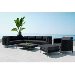 OUTFLEXX Gartenlounge, Aluminium, witterungsbeständig, rostfreies Material, Glasplatte, inklusive Kissen