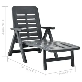 vidaXL Klappliege 189 x 72 x 96 cm anthrazit 48756