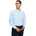 Olymp Herren Oberhemd Langarm 200984,Block Streifen,Level 5 Body fit (15.05.2015 - F16),New York Kent-2,bleu 11,44 - 44