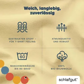 schlafgut Casual Mini Spannbettlaken für Baby- & Kinderbett, 60x120cm - 70x140cm, Spannbetttuch 100% Bio-Baumwolle, Yellow Mid