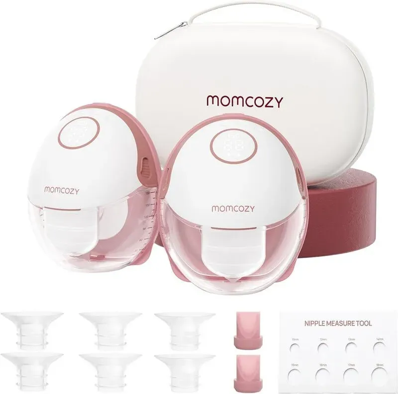 Momcozy M6 Brustpumpe - Doppelpack - burgunderrot