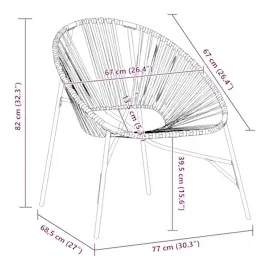 vidaXL Gartenstuhl in Ei-Form 69 x 83,5 x 82 cm schwarz/weiß 1 St.