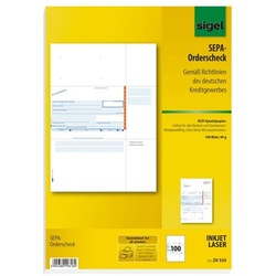 Sigel PC-SEPA-Orderscheck ZV535 weiß, 21x29.7 cm