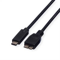 Roline USB 3.1 Kabel, C-Micro B, ST/ST, schwarz, 1
