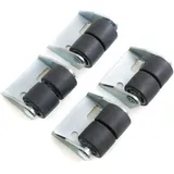 Design61 4x Kastenbockrollen Möbelrolle Doppelrad mit weicher Lauffläche Ø 25 x B 2x19 mm