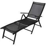 vidaXL Sonnenliege 178 x 63,5 x 96 cm schwarz klappbar