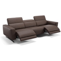 Sofanella 3-Sitzer Leder Alesso, Relaxcouch, Designersofa, Designer Sofa, 3er Couch, Sofagarnitur braun 258 cm x 74 cm x 108 cm