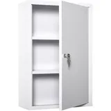 OKWISH Medizinschrank aus Stahl 40x18x60  Weiß abschließbar zur Wandmontage mit 2 Schlüsseln drei Ebenen für geordnete Aufbewahrung