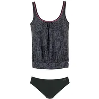 VENICE BEACH Oversize-Tankini Oversize-Form Venice Beach schwarz-grau Gr.36