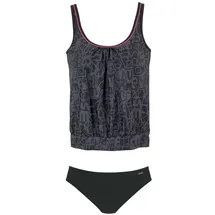 VENICE BEACH Oversize-Tankini Oversize-Form Venice Beach schwarz-grau Gr.36