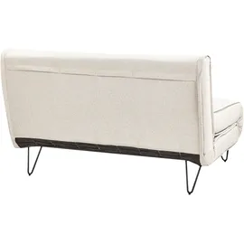 Beliani Schlafsofa Stoff 2-Sitzer Hellbeige