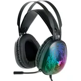 iTek Gaming Headset - Gaming Headset mit flexiblem Mikrofon - Gaming-Headset mit Lautstärkeregler, Außengeräuschunterdrückung, LED-Farben geeignet für PC und Konsole Cuffie Gaming H420 Schwarz Normal