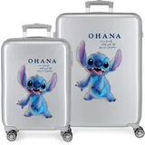 Disney Stitch Naughty Make a Face Blauer Kinderkoffer 50x38x20 cm Starres ABS Seitliches Zahlenschloss 34L 1,8 kg 4 Doppelrollen Handgepäck