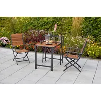 Balkonset Santorin 3-tlg. Alu/Akazie massiv