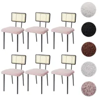 Mendler 6er-Set Esszimmerstuhl HWC-K88, Lehnstuhl Stuhl, Holz Poly-Rattan Metall