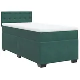 vidaXL Bett Boxspringbett mit Matratze Dunkelgrün 100x200 cm Samt grün 200 cm x 100 cm x 100.5 cm
