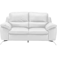Livetastic 2,5-Sitzer, Weiß, Leder, Kombination Echtleder/Lederlook, Semi-Anilinleder, 216x97x95-151 cm, Made in EU, Wohnzimmer, Sofas & Couches, Sofas, 2-Sitzer Sofas