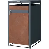 ML-Design Mülltonnenbox 1Er 240L 68x80x116,3 cm Anthrazit-Rostoptik Abschließbar