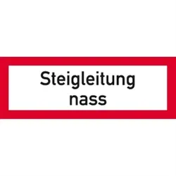 Aufkleber Steigleitung nass, Folie, 210x74 mm