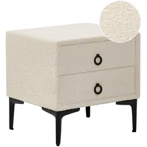 Beliani Nachttisch mit 2 Schubladen Schwarze Metallbeine modern Sezanne