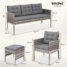 Swing&Harmonie Sydney Sitzgruppe Esstisch schwarz