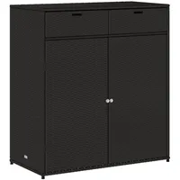 VidaXL Gartenschrank Schwarz 105x55x113 cm Poly Rattan