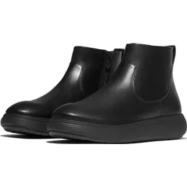 FitFlop Iq-comff Leather Zip Ankle Boots Stiefelette, Schwarz, 36 EU