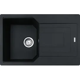 Franke UBG 611-78 ONYX mit Drehexcenterbedienung Edelstahl / Ausschnittmaß 760 x 480 mm R15 / Granitspüle - Schwarz