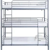 Habitat et Jardin 3-Etagenbett aus Metall Havin - 90 x 190 cm - Grau