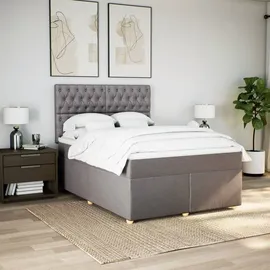vidaXL Boxspringbett 140 x 200 cm Taupe