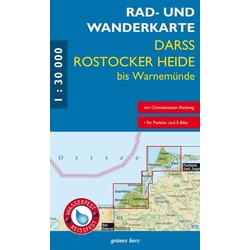 Darß - Rostocker Heide bis Warnemünde 1 : 30 000 Rad- und Wanderkarte