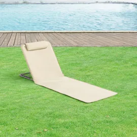 [en.casa] Donostia 2er Set Gartenliege 143 x 48 x 48 cm Beige