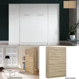 Schrankbett Wandbett Klappbett vertikal VB90/120/140 x 200 mit 2Schränken weiß sonoma - 120 x 200 - Eiche Sonoma