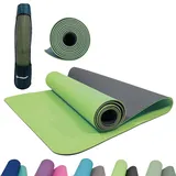 Donic Schildkröt Schildkröt Fitness Bicolor Yogamatte, Lime-Anthrazit, 4mm PVC-frei, im Carrybag