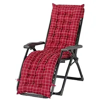 Morbuy Deckchair Auflagen für Gartenliegen, Sonnenliege Kissen Tragbare Garten Innenhof Gepolstertes Bett Relax-Liegestuhl Sitzauflage für Deckchair, Innen, Außen (48x155cm,Kariert rot)