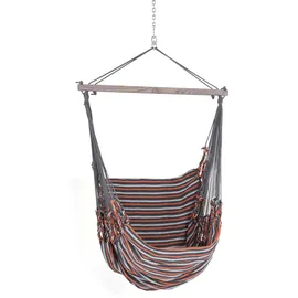 Chico Hängesessel wetterfest grau-orange / 1 Person 190 x 95 150 kg Polyester