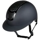 HKM Unisex – Erwachsene Glamour Shield Reithelme, 9191 schwarz/schwarz, 59-61 cm