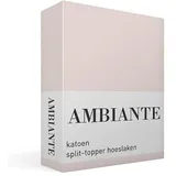 Ambiante Baumwolle - Spannbettlaken für Topper mit Split - 180x200 - Sand