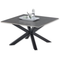 Stella Trading Couchtisch JANIN Grau - Moderner Wohnzimmertisch mit Keramikplatte und Metallgestell - 80 x 45 x 80 cm (B/H/T)