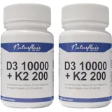 Vitamin D3 10.000 I.E. + Vitamin K2 200mcg 180 Kapseln MK7 Menachinon-7 IE IU