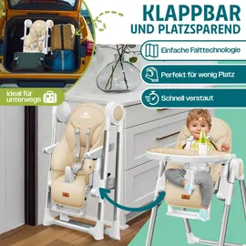 Kidiz 3in1 Hochstuhl Beige inkl. Spielbügel
