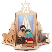 Drechslerei Kuhnert Bastelset Teelichthalter Krippe 10228