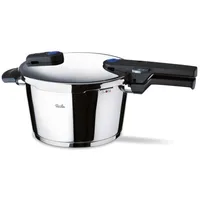 Fissler Vitaquick / Induktions-Schnellkochtopf Edelstahl-Dampfkochtopf, 2 Garstufen, stapelbar, Silber, 6 Liter