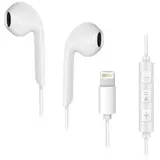 forcell Lightning Kopfhörer Stereo für Apple iPhone iPhone-Anschluss 8-pin garantiert einen hohen Tragekomfort Weiß | Weiß