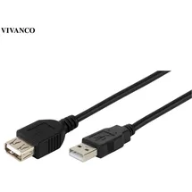 Vivanco USB 2.0 kompatibles Verlängerungskabel, 3m (45228)